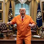 Convicted Felon Trump prisoner orange Oval Office speech GIF Template
