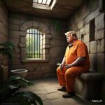 Convicted Felon Trump orange jumpsuit in an El Salvador prison GIF Template