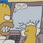 Homer Simpson punching ATM meme