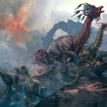 Dinosaurs Charging to Battle