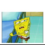 Confused SpongeBob looking up