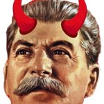Devil horns Joseph Stalin