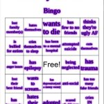 Mentally unstable bingo template