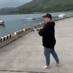 Fisherman of the Year | WHAT THE HECK 
WAS HE THINKING? 1-2-3 FISH | image tagged in gifs,are you kidding me,fishing,whole new meaning,funny,murphy's law | made w/ Imgflip video-to-gif maker