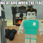 Dead Rails Man | HOW I BE LOOKING AT BRO WHEN THE TEACHER BE CRYING | image tagged in dead rails man | made w/ Imgflip meme maker