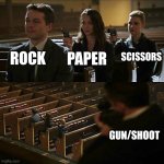 I love rpss | ROCK; SCISSORS; PAPER; GUN/SHOOT | image tagged in assassination chain | made w/ Imgflip meme maker