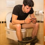 man on toilet