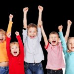 Cheering kids