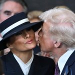 Trump trying to kiss Melania