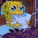Spongebob bites pillow