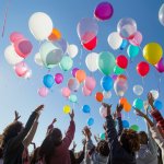 People with balloons