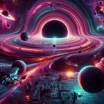Black hole consuming solar system