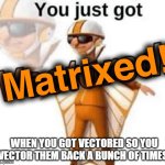 You just got Matrixed! | Matrixed! WHEN YOU GOT VECTORED SO YOU VECTOR THEM BACK A BUNCH OF TIMES: | image tagged in you just got vectored | made w/ Imgflip meme maker