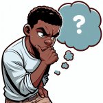 Black man thinking hard