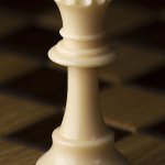 Queen on a chess board
