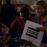 A bag with one cookie in it