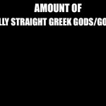 Idk | ACTUALLY STRAIGHT GREEK GODS/GODESSES:; AMOUNT OF | image tagged in black color | made w/ Imgflip meme maker