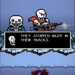 Papyrus shooting human meme