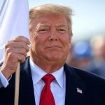 Donald Trump waving white flag
