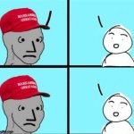 maga npc picking up the pieces meme