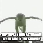 All the tiles in our whole bathroom are ether on the verge of falling off or have fallen off | THE TILES IN OUR BATHROOM WHEN I AM IN THE SHOWER | image tagged in gifs,old,house | made w/ Imgflip video-to-gif maker
