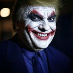 Donald Trump face painted like Joker