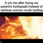 ahahahahaha | 6 y/o me after trying my parent's toothpaste instead of my rainbow unicorn crush toothpaste | image tagged in gifs,bowser,kids,ice cream | made w/ Imgflip video-to-gif maker