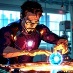 Iron Man discovering his arc reactor