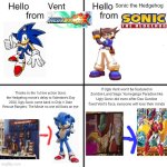 hello person from | Vent; Sonic the Hedgehog; If Ugly Vent won't be featured in Zombie Land Saga: Yumeginga Paradise like Ugly Sonic did even after Dax Gordine fixed Vent's face, everyone will lose their minds; Thanks to the 1st live action Sonic the Hedgehog movie's delay to Valentine's Day 2020, Ugly Sonic came back in Chip 'n Dale Rescue Rangers: The Movie no one still bats an eye | image tagged in hello person from,chip n dale,zombieland saga,megaman zx,ugly sonic | made w/ Imgflip meme maker