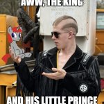Aww, The King And His Little Prince | AWW, THE KING; AND HIS LITTLE PRINCE | image tagged in liam keel holding colt little money,l money,liam keel,colt,king of my little pony,king and patriarch of my little pony | made w/ Imgflip meme maker