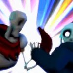 Sans and Papyrus Handshake meme
