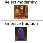 I can't stand AI slop lmao | image tagged in reject modernity embrace tradition | made w/ Imgflip meme maker