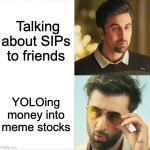 Sleeping Shaq Meme | Talking about SIPs to friends; YOLOing money into meme stocks | image tagged in memes,sleeping shaq | made w/ Imgflip meme maker