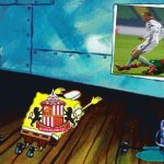 Sunderland 1 Coventry 1 | Daniel Ballard sends the Black Cats to Wembley à la Sergio Ramos vs Atlético. | image tagged in spongebob praising a photo,sunderland,championship,footy,sports | made w/ Imgflip meme maker