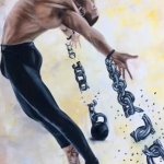 Ballet man breaking chain