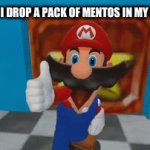 COCA COLA DE ESPUMA | ME AFTER I DROP A PACK OF MENTOS IN MY COCA COLA | image tagged in gifs,mario | made w/ Imgflip video-to-gif maker