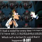 I swear these people | A vote beggar shows up; I’d have $83,119,293,649,110.25; A LOT | image tagged in doof if i had a nickel | made w/ Imgflip meme maker
