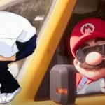 shinji sitting on mario's van