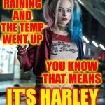 GET ON YOUR BIKES AND RIDE!  Fat Bottom Girls By Queen | IT STOPPED RAINING AND THE TEMP WENT UP; YOU KNOW THAT MEANS; IT'S HARLEY RIDING TIME! | image tagged in harley quinn,harley davidson,i want to ride my bike,get on your bikes and ride,memes,freddie mercury | made w/ Imgflip meme maker