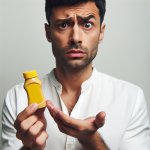 man looking confused at mustard