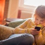 Girl looking at phone