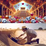 top: an exciting archaeological find of rubies and diamonds in a