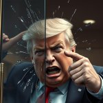 Trump runs into a glass door and pretends he meant to do that