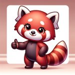 Red panda giving thumbs up template