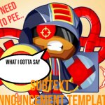 SUB’S ANNOUNCEMENT TEMP meme