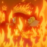 Homer sleeping in fire