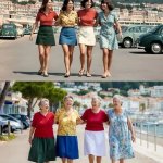 4 young and old ladies