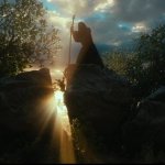 Gandalf splits the rock