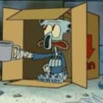 Squidward homeless GIF Template
