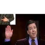 Comey, crossed fingers and a double crosser meme